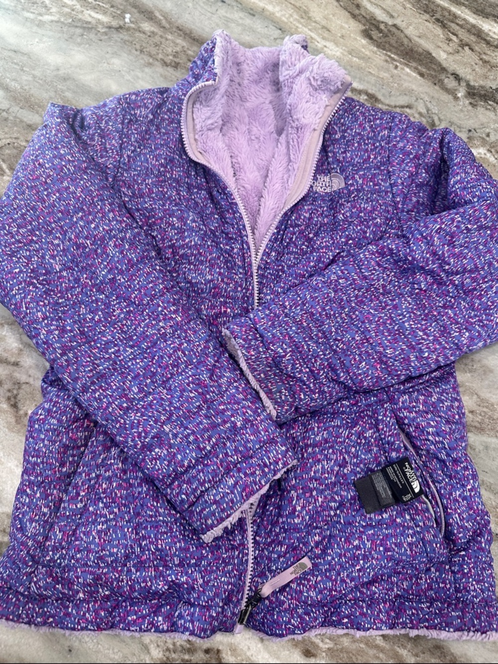 The North Face Kids Purple Multi-Color Fleck Puffer Jacket